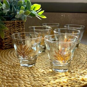Vintage MCM Gold Wheat Double Shot Glasses